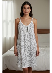 [FER827345BLA1] Camison Solero Breteles Verano Algodon Marcela Ferz 827345