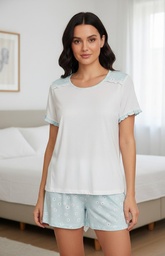 Pijama De Mujer Manga Corta Short Verano Algodon Ferz 828464